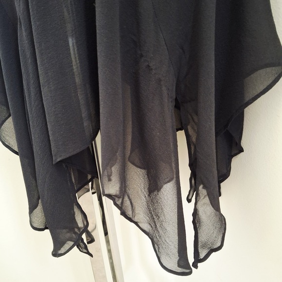 Sue Wong Nocturne Midi Dress Y2K Fairycore Black Silk Floral Embroidered Beads 6 - Picture 7 of 12